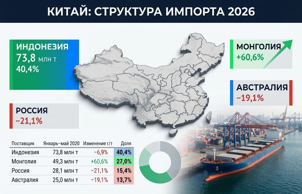 Угольная отрасль России в 2026 году: кризис или перестройка? 3 Структура китайского импорта