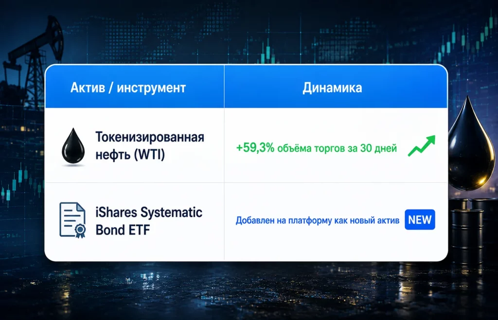 Таблица по нефти wti и новым активам