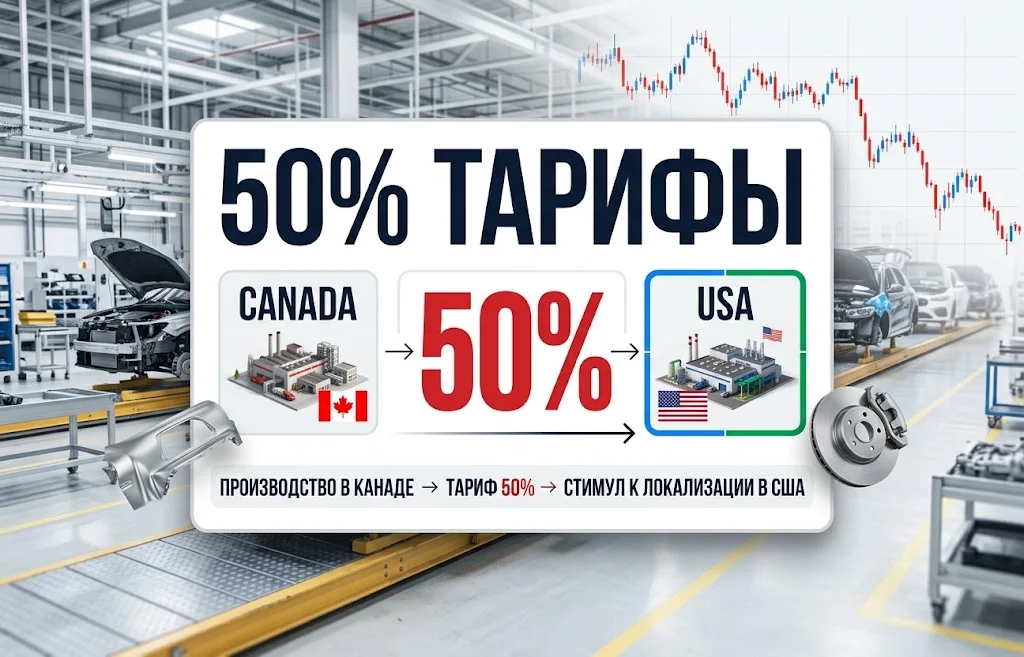 США начали охоту на автопром Канады: Трамп вводит 50% тарифы