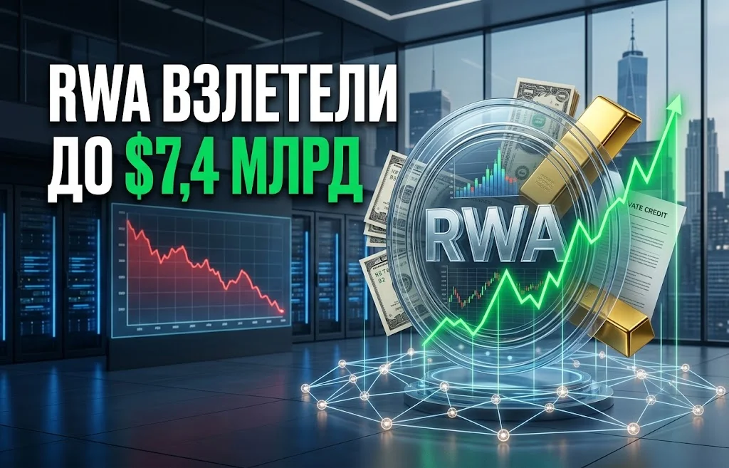 Токенизированные RWA взлетели до $7,4 млрд на спаде DeFi