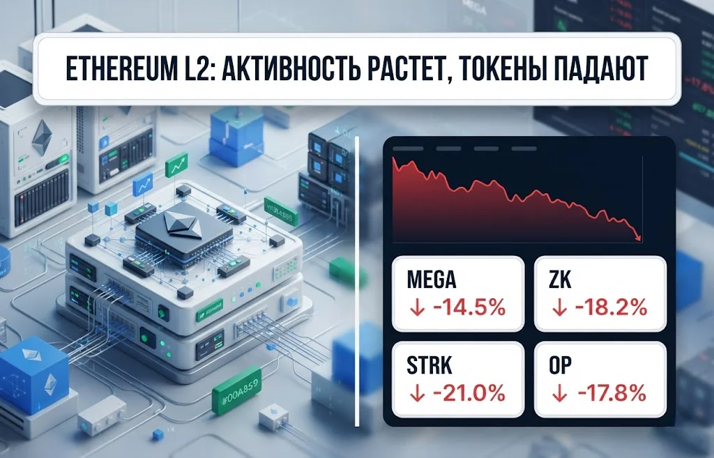 Токеномика Ethereum L2 в кризисе: почему падают токены?