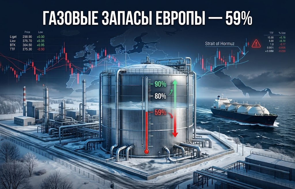 Запасы газа в Европе перед зимой достигли минимума