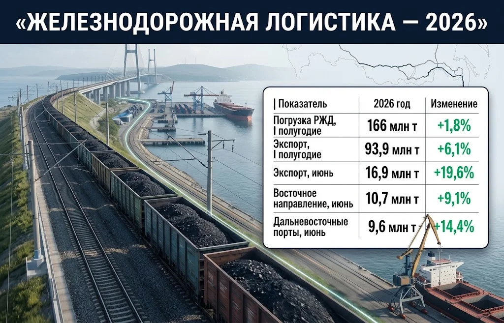 Угольная отрасль России в 2026 году: кризис или перестройка? 4 Железнодорожная логистика 2026