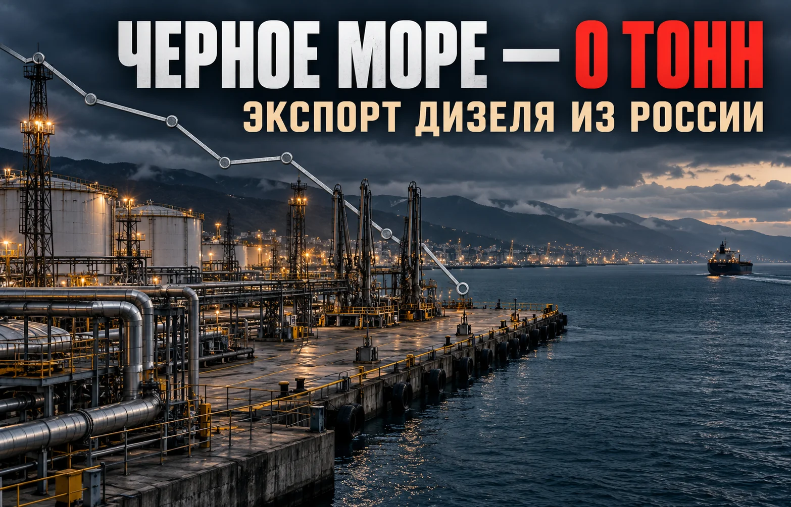 Экспорт дизеля из России через Черное море упал до нуля