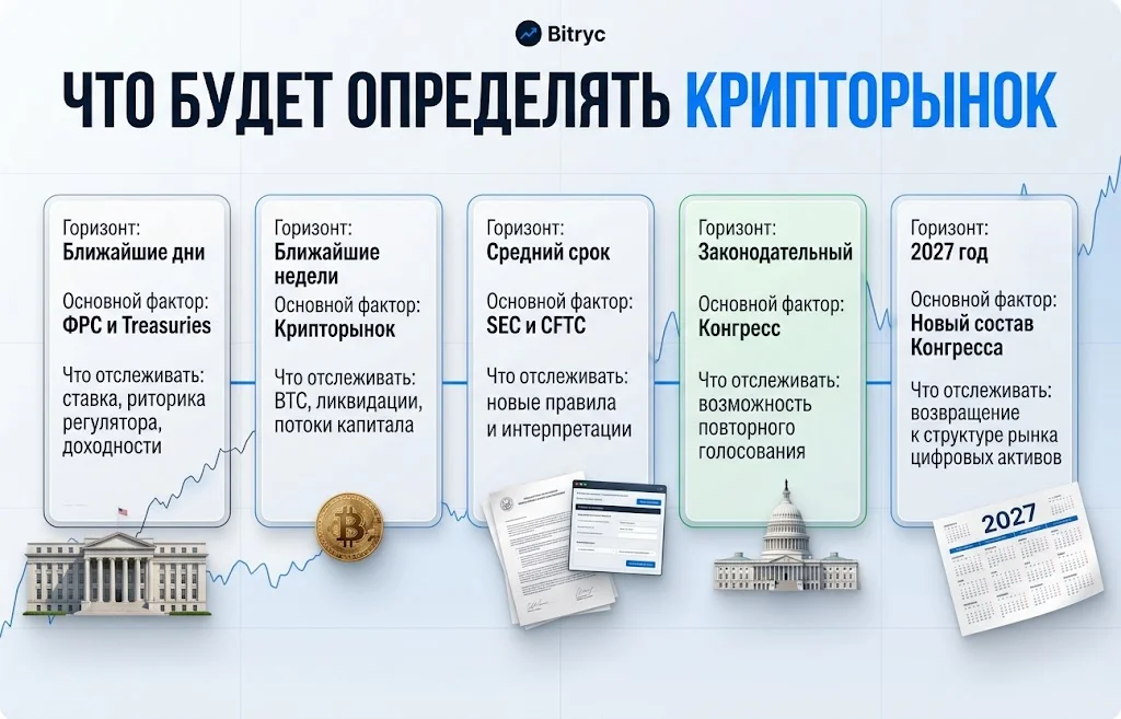 CLARITY Act не набрал достаточно голосов в Сенате США 4 Временная шкала факторов для крипторынка от решения ФРС до нового состава Конгресса