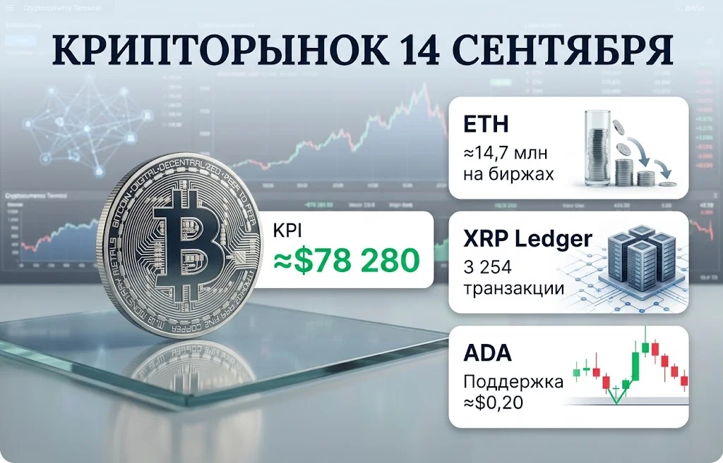 Дайджест криптоновостей за 14.09.2026: BTC у $78 000