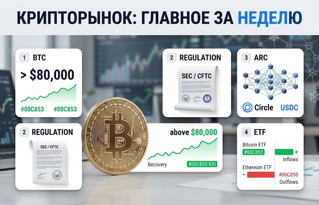 Дайджест криптоновостей за 21.09.2026: BTC выше $80 000