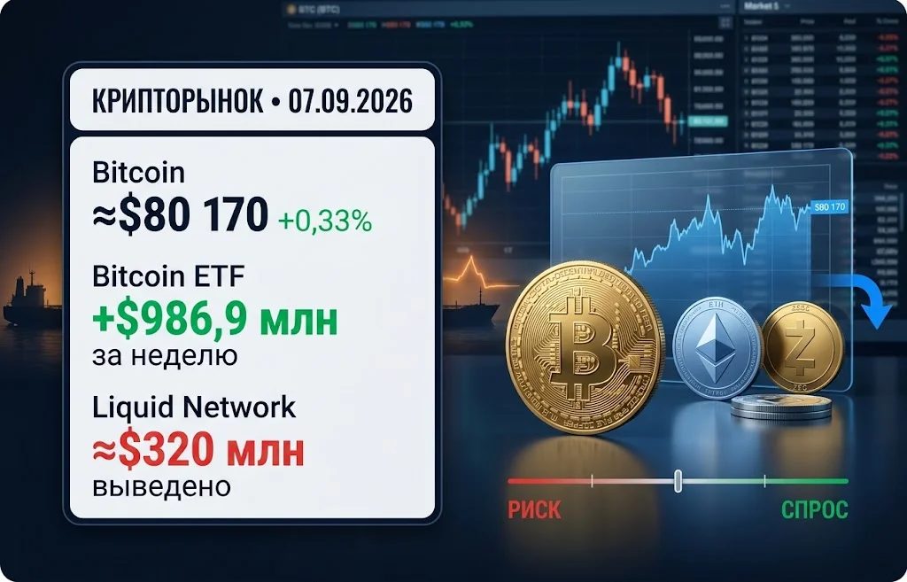 Дайджест криптовалютного рынка за 07.09.2026: BTC штормит