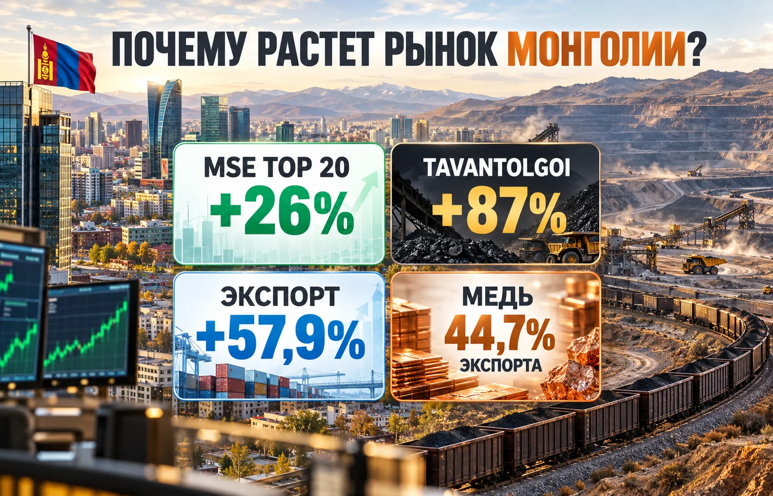 Фондовый рынок Монголии удивил мир: MSE Top 20 прибавил 26%