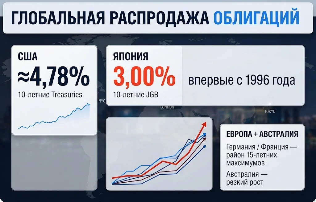 Глобальная распродажа облигаций: доходности бьют рекорды