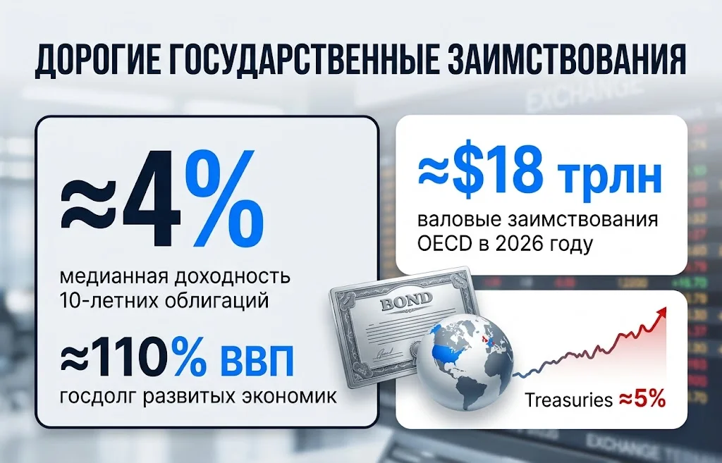 Государственный долг развитых стран становится дороже