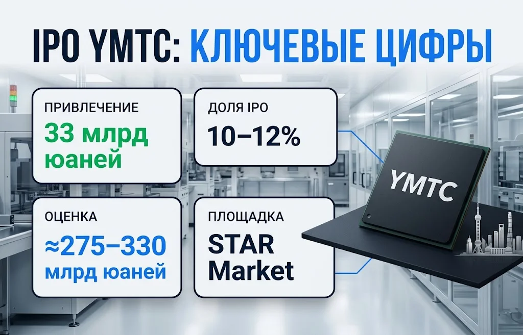 Китай готовит новый мегалистинг: IPO YMTC на $4,9 млрд