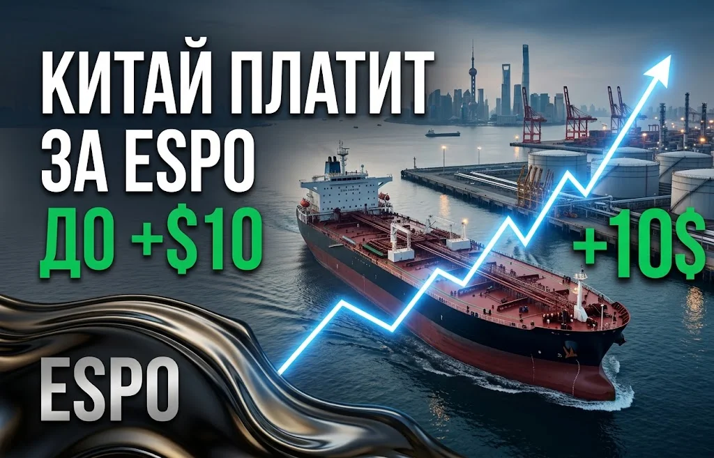 Нефть ESPO дорожает: Китай платит премию до $10