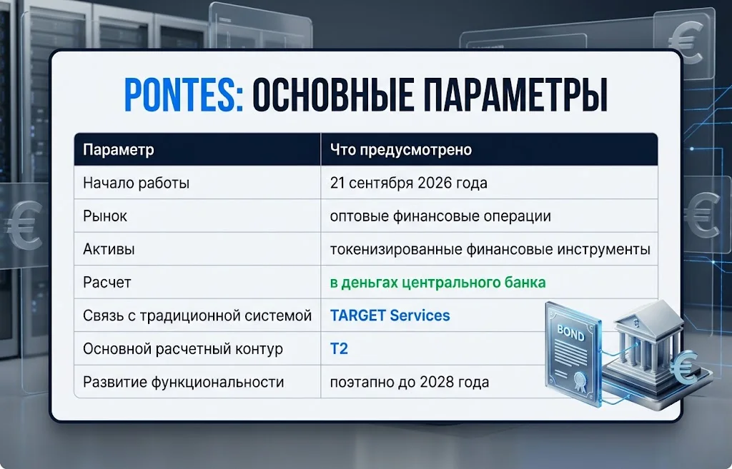Таблица с датой запуска Pontes, расчетами через T2 и развитием системы до 2028 года