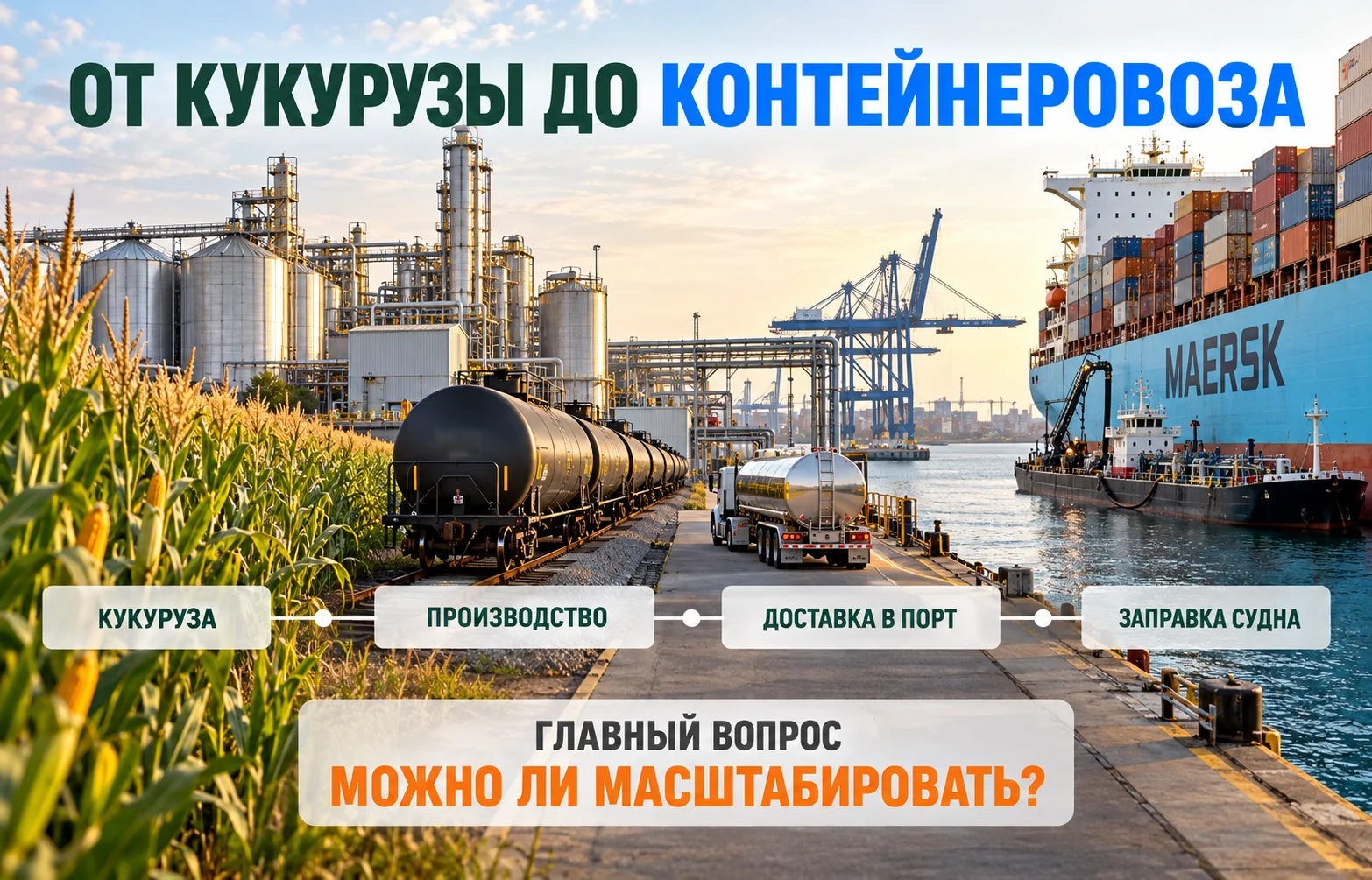 Этанол как топливо для морского транспорта: эксперимент Maersk