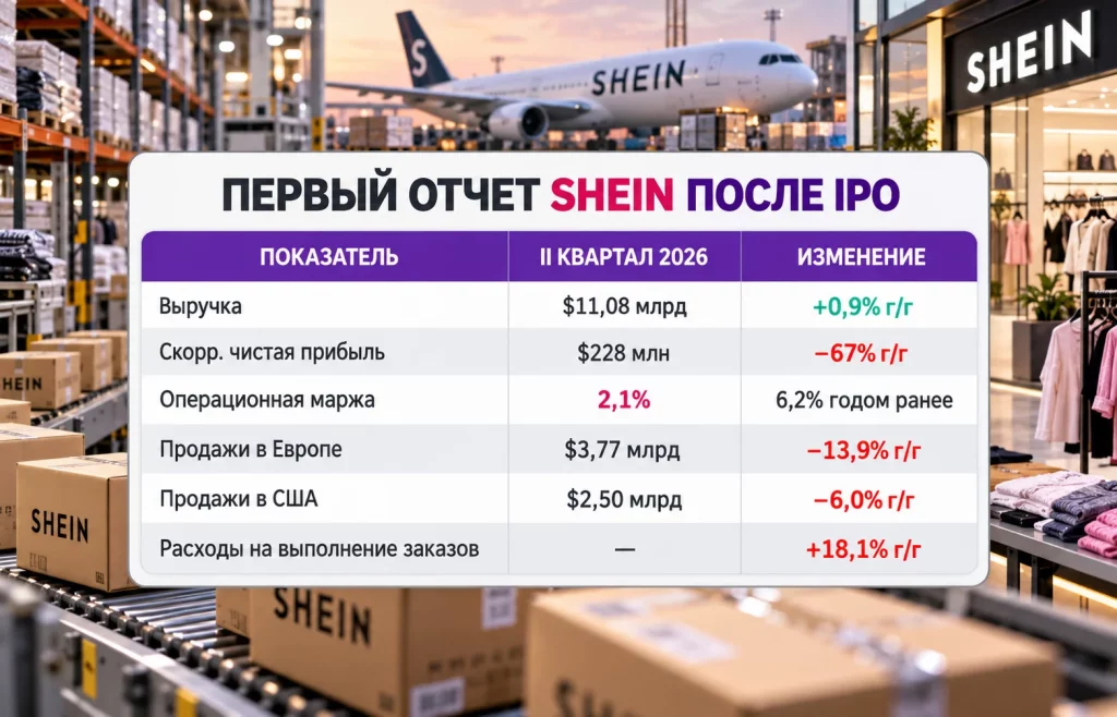 Финансовые результаты Shein за второй квартал 2026 года в таблице