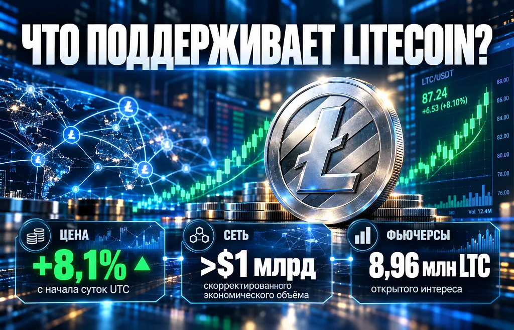 LTC переживает вторую молодость — цена Litecoin выросла на 8%