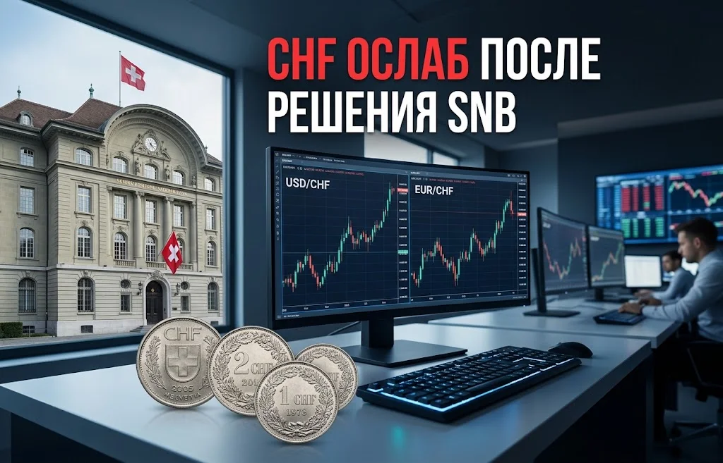 Курс швейцарского франка снизился после решения SNB