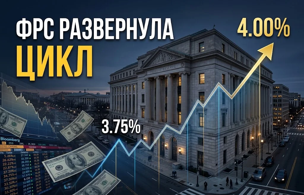Ставка ФРС выросла до 3,75–4%: цикл развернулся