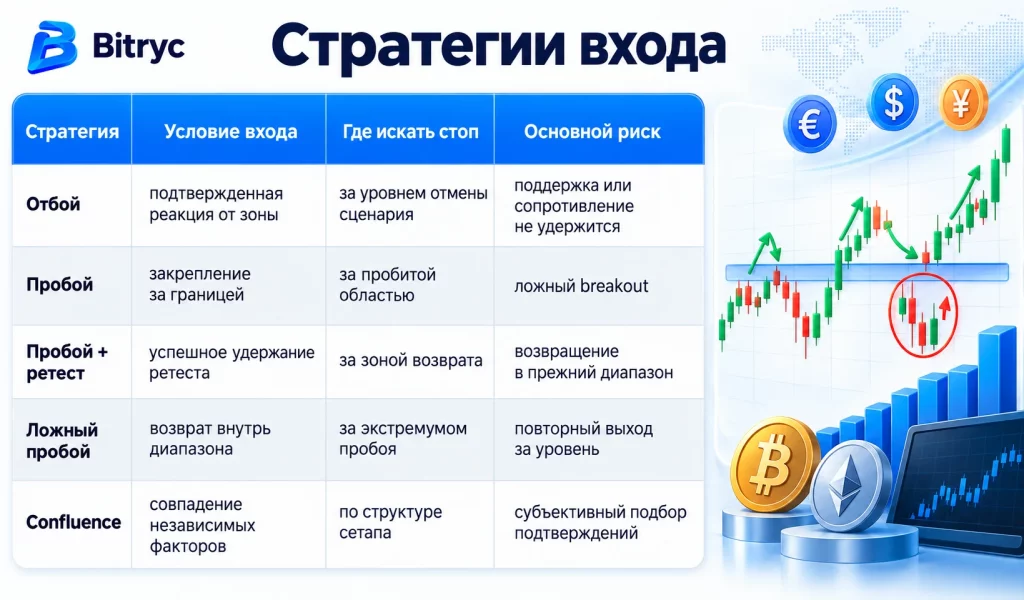 Стратегии входа от поддержки и сопротивления