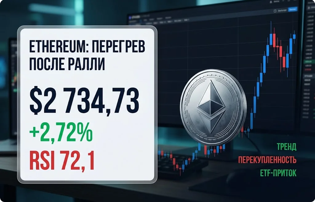 Цена ETH перегрета: рост Ethereum вошел в зону риска