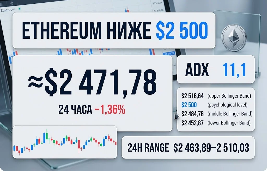 Цена Ethereum застряла ниже $2 500: что мешает росту ETH?
