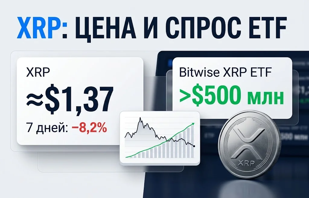 Цена XRP нацелилась на $1,70: ETF на Bitwise превысил $500 млн