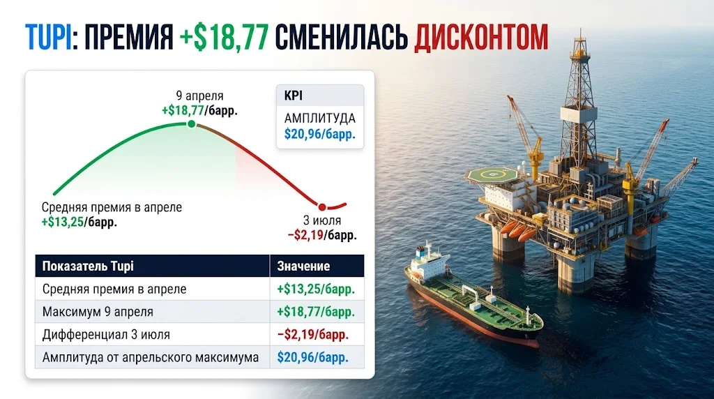Спрос Китая на нефть взвинтил цены от Конго до Бразилии 3 Премия Tupi выросла до +$18,77 и затем сменилась дисконтом −$2,19