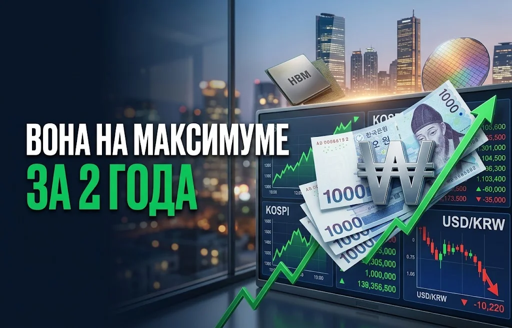 Южнокорейская вона взлетела до максимума за два года
