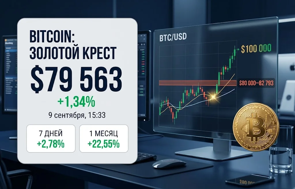 Золотой крест Bitcoin: BTC готовится к рывку до $100 000?