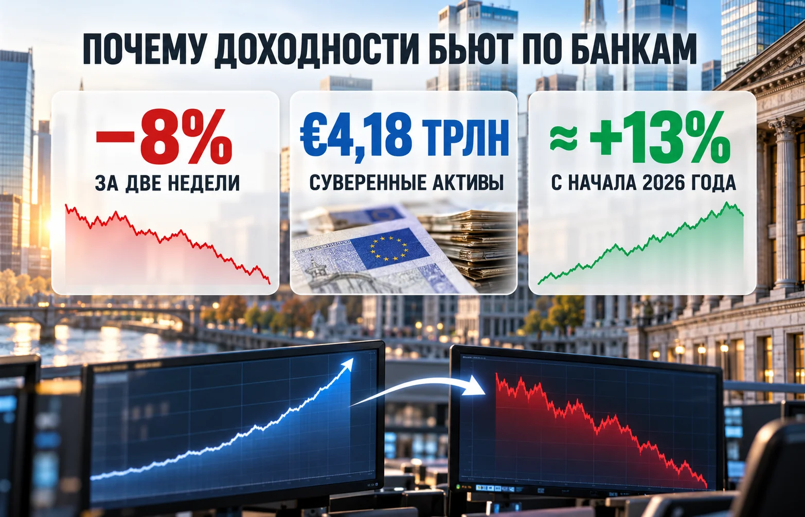 Акции европейских банков упали на 8% — это уже сигнал риска?