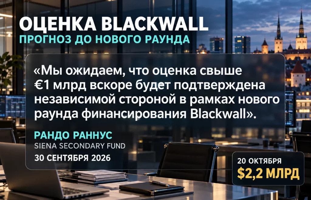 Цитата Рандо Раннуса от 30 сентября 2026 года о подтверждении миллиардной оценки Blackwall