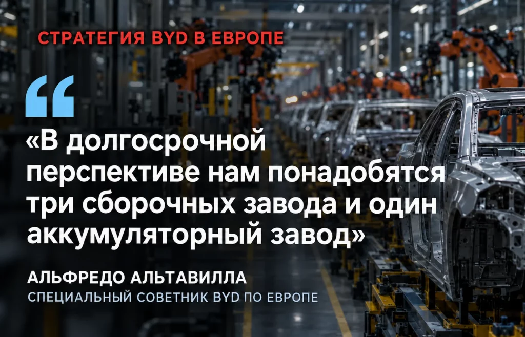 Цитата советника BYD Альфредо Альтавиллы о трёх заводах и аккумуляторном производстве в Европе