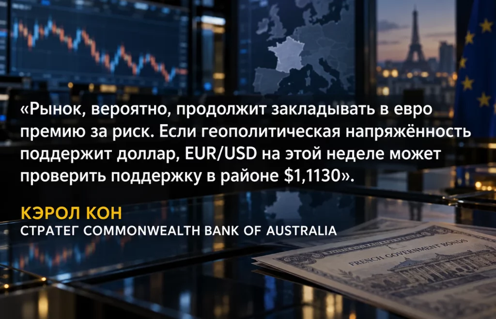 Цитата Кэрол Кон о риск-премии евро и возможной поддержке EUR/USD на уровне $1,1130