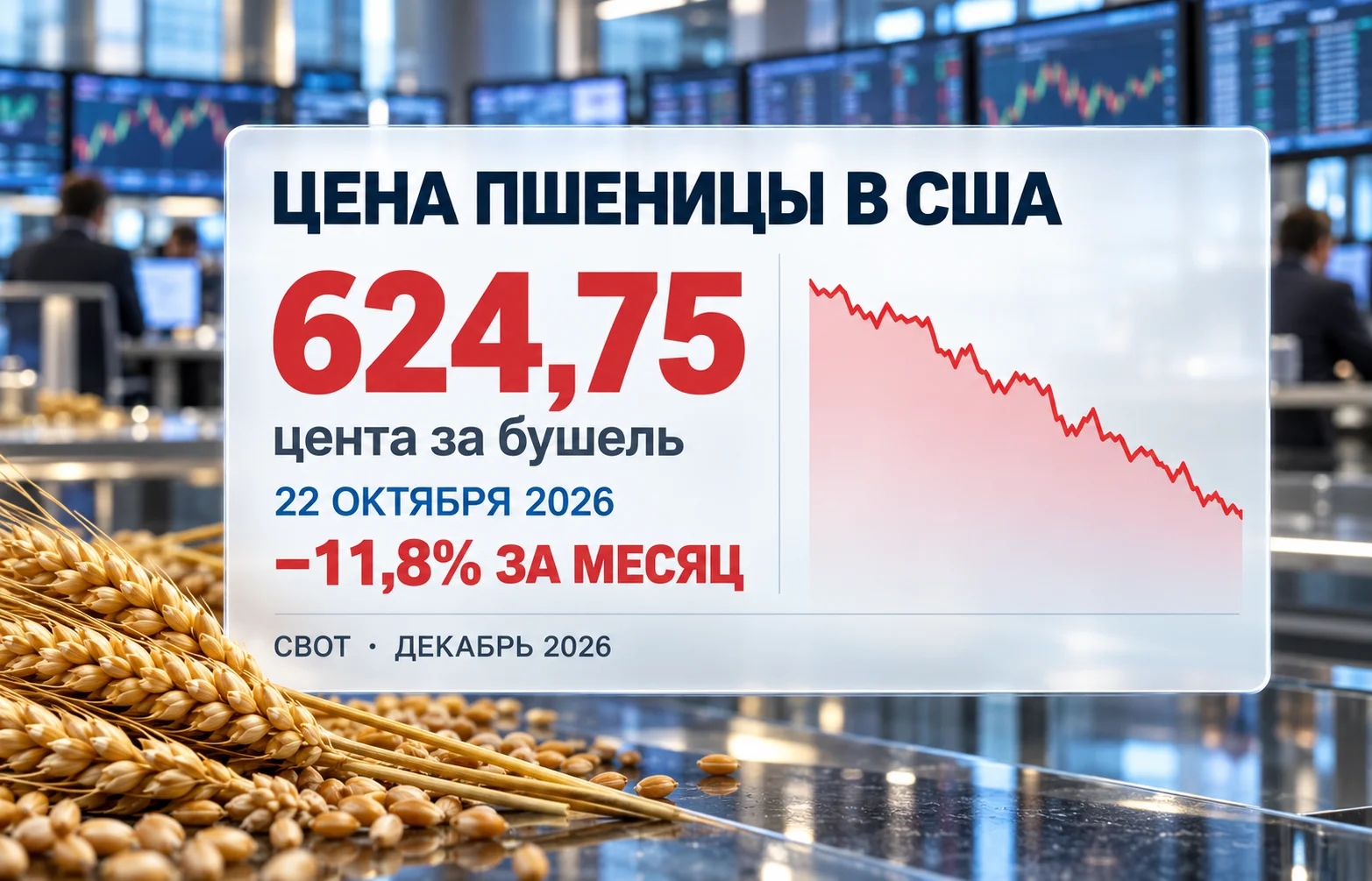 Мировые цены на пшеницу: рекорд падения с 1997 года?