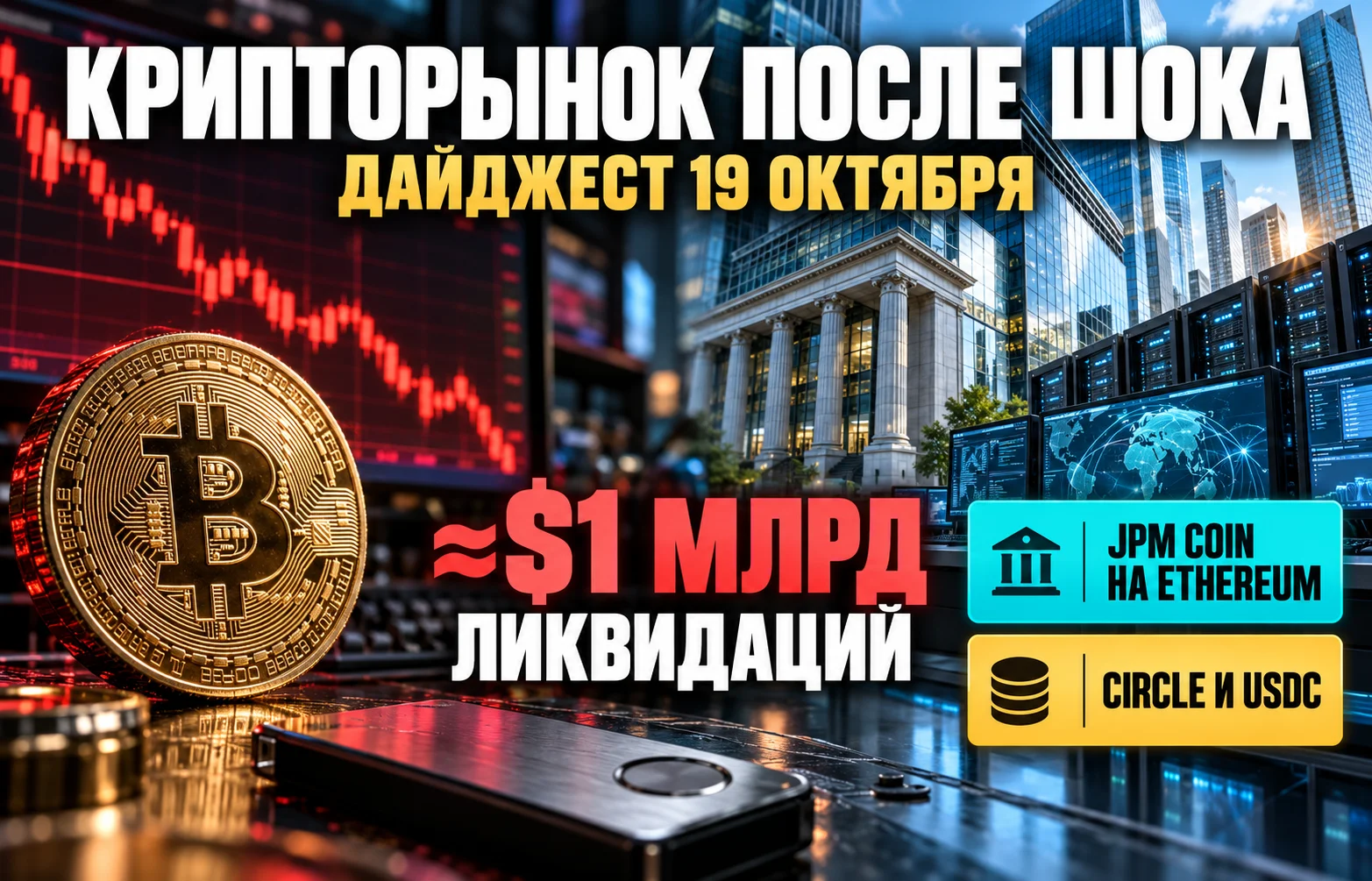 Дайджест криптоновостей за 19.10.2026: BTC, JPM Coin и USDC