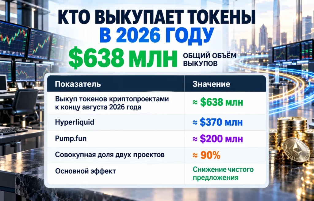 Обратные выкупы токенов Hyperliquid и Pump.fun в 2026 году
