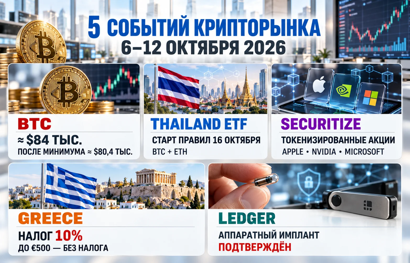 Дайджест криптоновостей за 12.10.2026: BTC под давлением