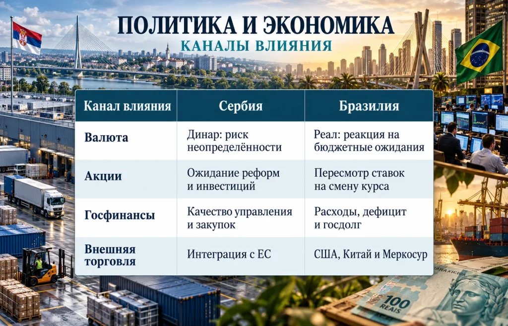 Выборы в Сербии и Бразилии: молодёжь или старая власть? 2 Таблица экономических последствий выборов в Сербии и Бразилии для валют, акций, бюджета и торговли