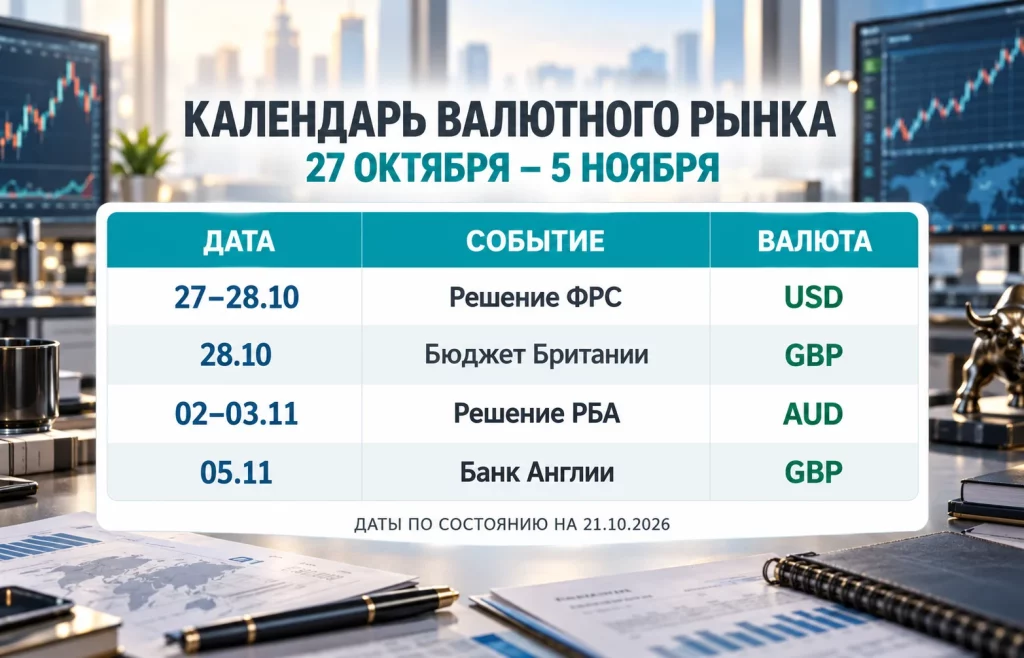 Таблица дат заседаний ФРС, РБА, Банка Англии и бюджета Великобритании осенью 2026 года