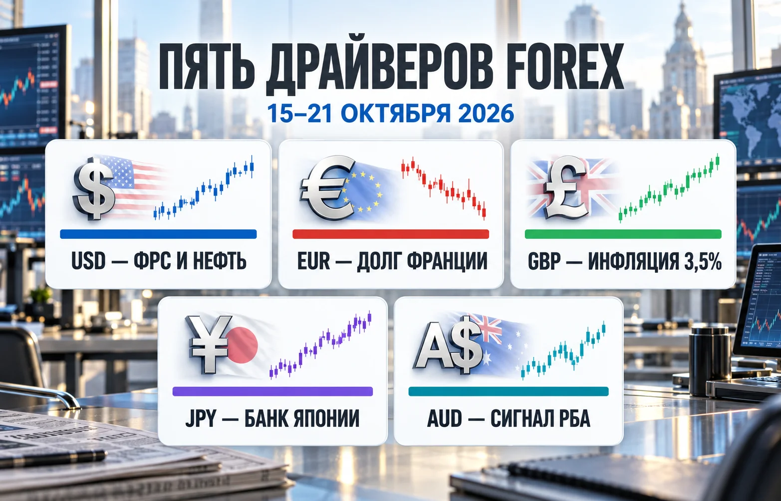 Дайджест валютного рынка за 21.10.2026: кто сильнее?