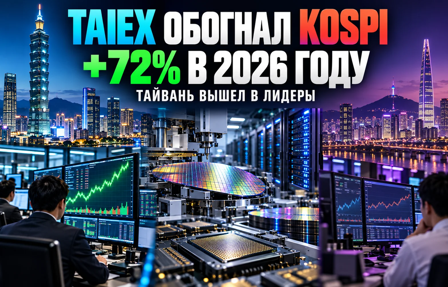 Индекс TAIEX обогнал KOSPI: Тайвань стал лидером 2026