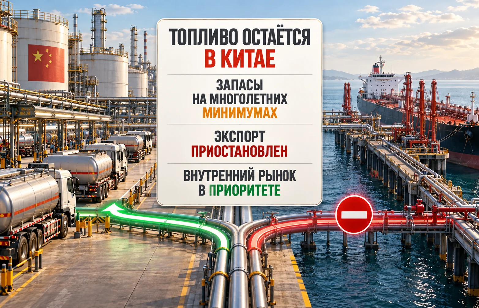 Экспорт нефтепродуктов из Китая: Пекин закрыл кран