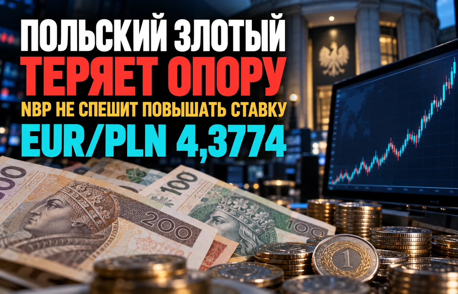 Курс польского злотого снизился после мягкого сигнала NBP