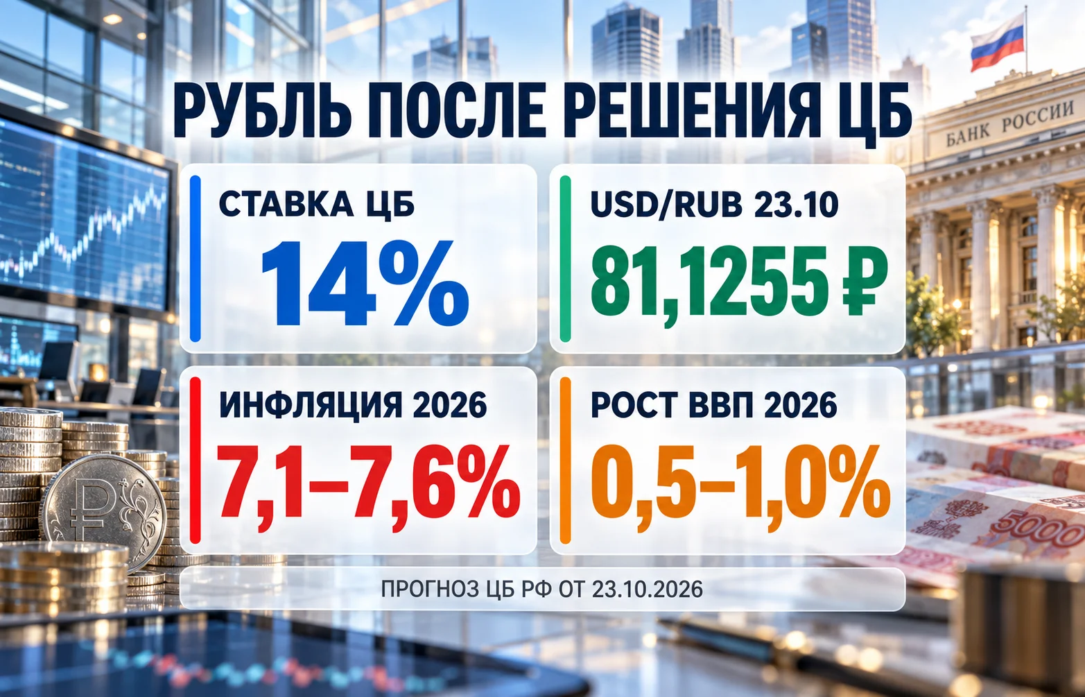 Прогноз курса рубля: удержится ли доллар около 81 ₽?