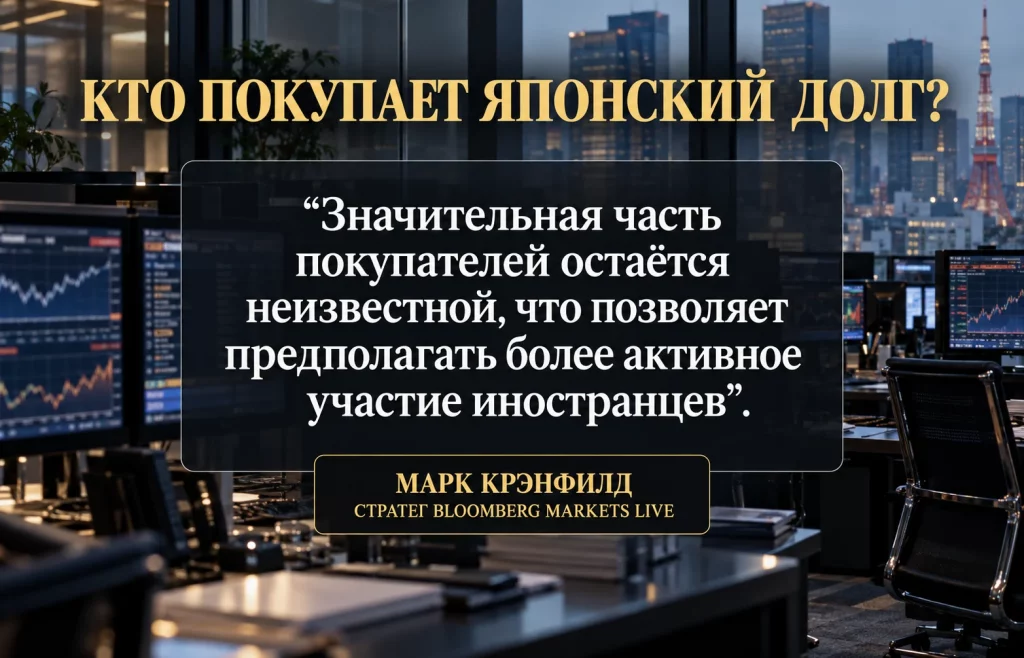 Цитата Марка Крэнфилда Bloomberg о возможном росте участия иностранных инвесторов в аукционе облигаций Японии