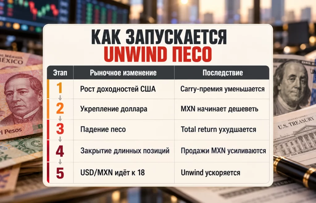 Пять этапов сворачивания carry trade и падения мексиканского песо