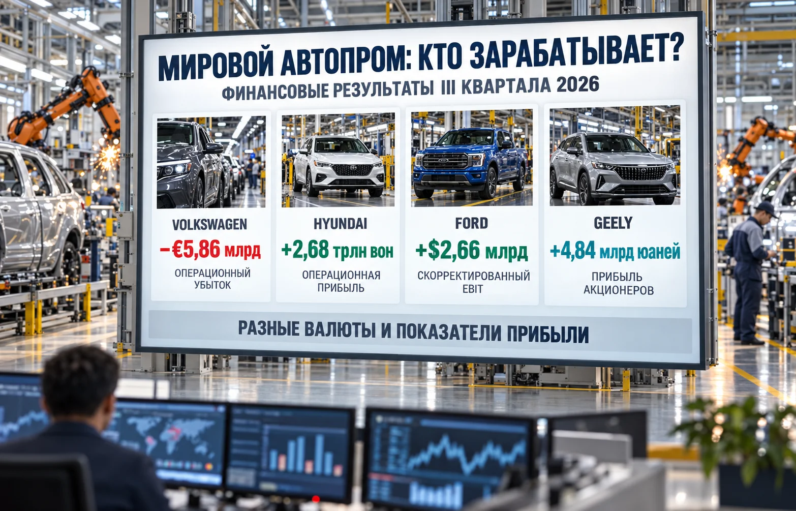 Убытки Volkswagen: €5,9 млрд против прибыли конкурентов