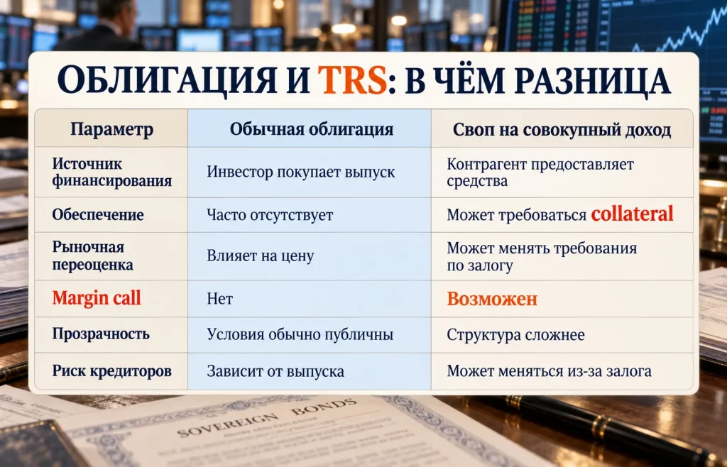 Своп на совокупный доход: чем TRS опасен для облигаций? 1 Таблица сравнения обычной облигации и свопа на совокупный доход TRS