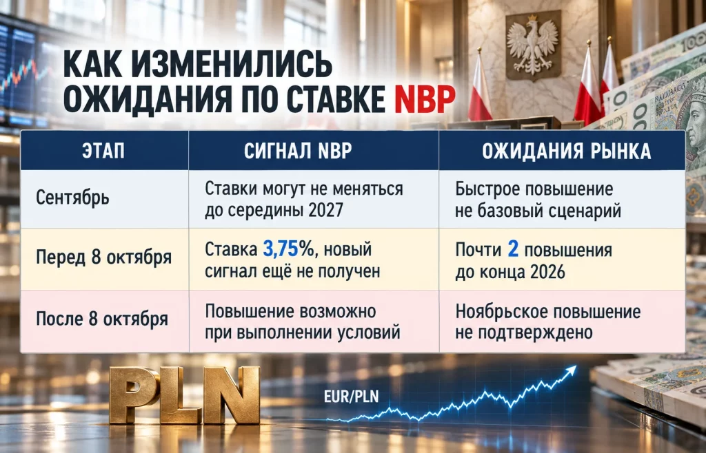 Сравнение сигналов NBP и ожиданий рынка в сентябре и октябре